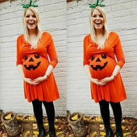 Women Mom Pregnancy Maternity Nursing Halloween Pumpkin Fashion Dresses Clothes