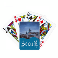 Замокот Облаци Сино Небо Арт Деко Мода Резултат Покер Играње Карти Инде Игра