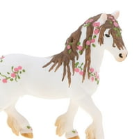 Реални Животински Модел Слика Деца Играчка Подарок-Џуџе Коњ Со Цвет