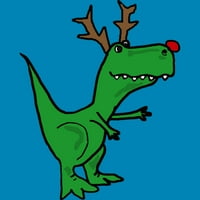 Кул смешен Божиќ Т -Ре диносаурус со безобразни момчиња тиркизна сина графичка мета - Дизајн од луѓе М.