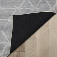 Добро ткаени апстрактни китсуги модерен геометриски рамен ткаени сиво 9'10 13 'килим