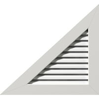 Ekena Millwork 26 W 5 8 H десен триаголник Gable Vent - Функционален терен на левата страна, PVC Gable отвор со 1 4 рамка за рамна трим