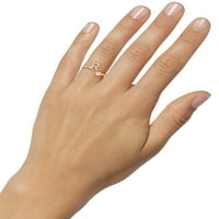Брилијантност фино накит Стерлинг сребро 14КТ злато позлатена кубна цирконија почетен r прилагодлив прстен
