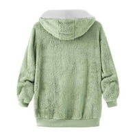 Јакни за жени кои зашиваат џебни дуксери пуловер џемпер топло вештачко волна џебови палто