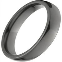 Полу-круг црн циркониумски прстен со полирана завршница