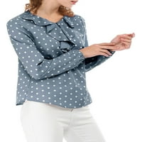 Уникатни поволни цени за женски долги ракави со долги ракави, рафле со точки од блуза