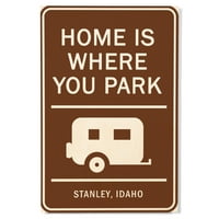 Стенли, Homeахо, Домот Е Местото Каде Што Го Паркирате, Парковите И Знакот Рец Бреза Дрво Ѕид Знак