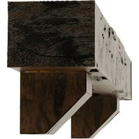Ekena Millwork 8 H 10 D 60 W Pecky Cypress Fau Wood Camplace Mantel комплет со Ешфорд Корбелс, Премиум на возраст