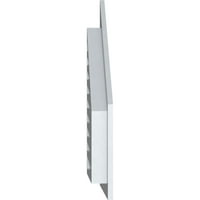 Ekena Millwork 12 W 22 H половина врв на врвот на левиот терен: Функционален, PVC Gable Vent W 1 4 рамка за рамна трим