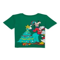 Божиќна графичка маица на Мики Маус, големини 4-7