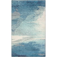 Уметнички ткајачи Оливија Апстрактна област килим, сина, 3'6 5'6