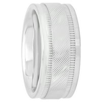 Менс не'рѓосувачки челик лента со ребравин со спирален венчален прстен - прстен за мажи
