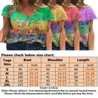 Основни V Вратот Маици За Жени Печатење Мода Блуза Кошули Улична Облека Краток Ракав Лабава Пуловер Маици Блуза