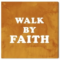 Винвуд студио типографија и цитати wallидни уметности платно печати „прошетка по вера“ Инспиративни цитати и изреки - портокалова,