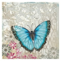 Светло Сина Пеперутка Сликарско Печатење На Завиткано Платно