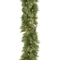 Национално Дрво 9' 10 Претходно Осветлена Врба Кашмир Вештачки Божиќ Венец-Јасни Светла