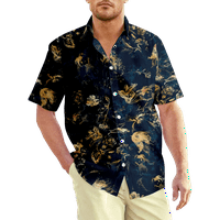 Кошула Мажи Мода Цвет Печатени Блуза Краток Ракав, Возрасни-XS,05