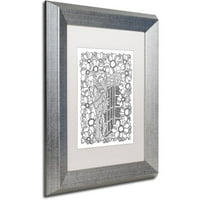 Трговска марка ликовна уметност Вудпекер Канвас уметност од Кети Г. Аренс, бела мат, сребрена рамка