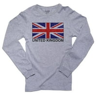 Знаме на Обединетото Кралство - Специјално гроздобер издание за маичка со сива маичка за машка ракав