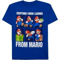 Супер Марио Брос Момци научив од графичката маица со краток ракав Марио