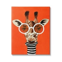 Ступел Индустрии Задебелени Жирафа Желка И Очила Животни И Инсекти Сликарство Галерија Завиткани Платно Печатење Ѕид Уметност