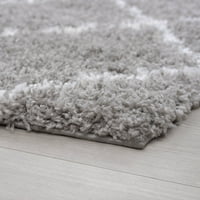 Современа површина килим, дебело дијамантско сребро, бела дневна соба лесна за чистење