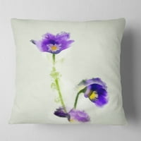 DesignArt Purple Clerleaf Flower Awaterlour - Перница за цвеќиња од цвеќиња - 16x16